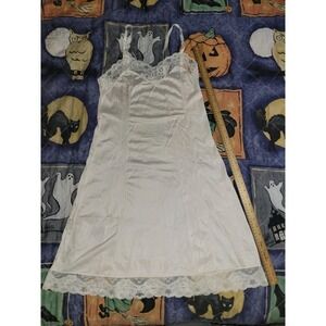 Velrose Full Slip Gown Ivory Lace Vintage Women's Size 36